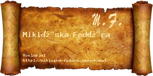 Miklóska Fedóra névjegykártya